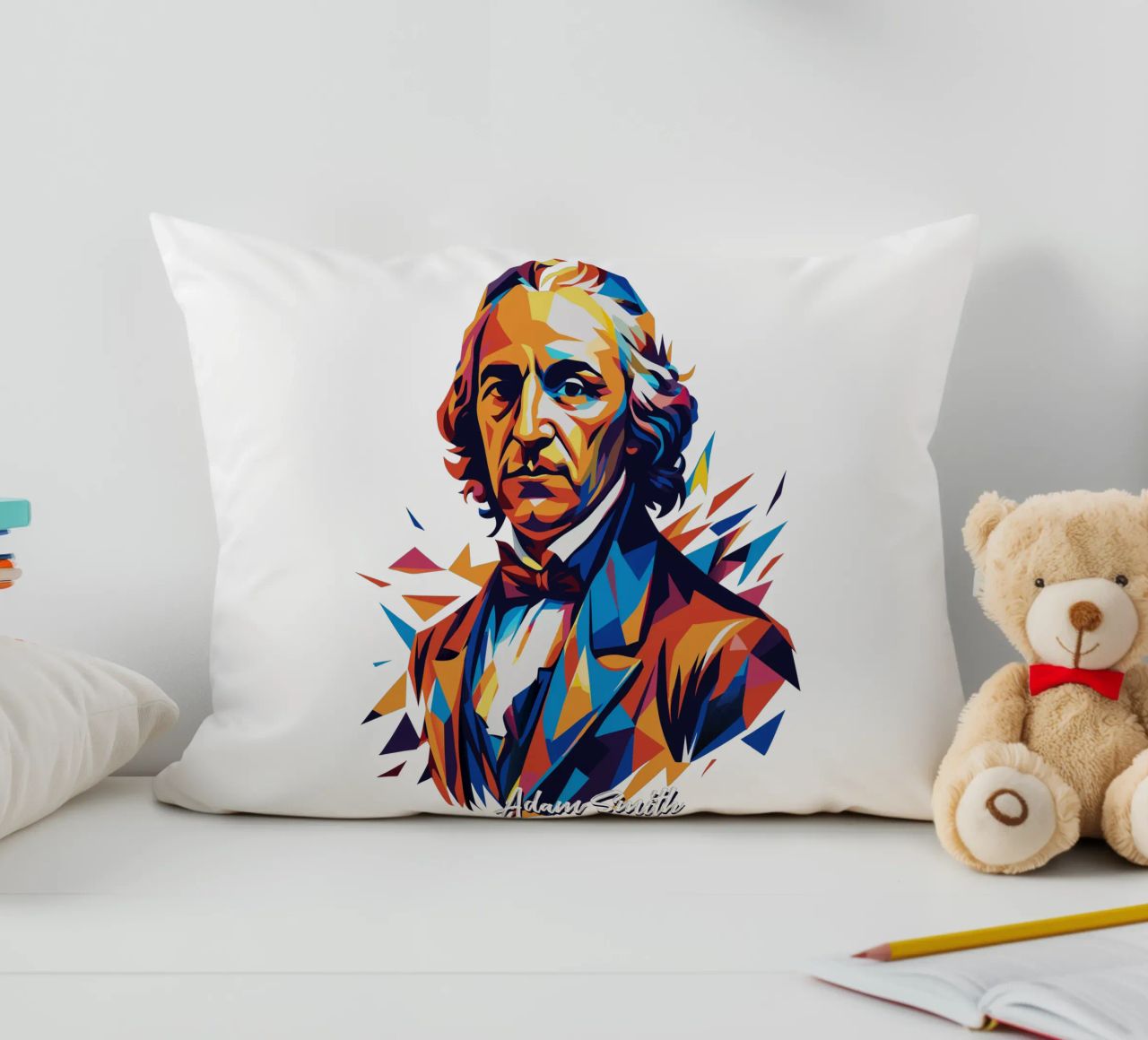 Adam Smith In WPAP Pop Art cuscino da vectorartnesia