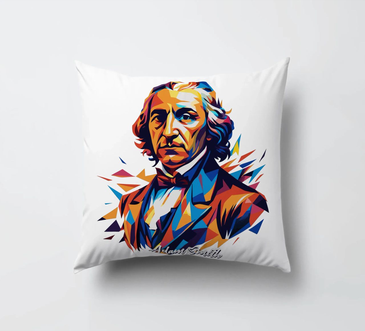 Adam Smith In WPAP Pop Art cuscino da vectorartnesia