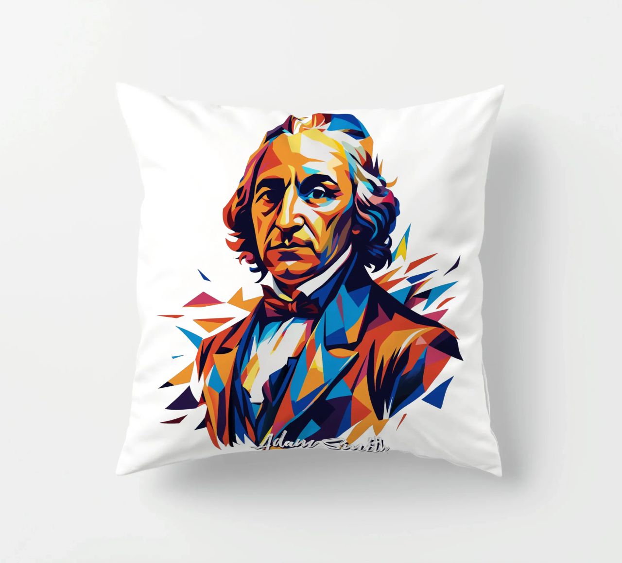 Adam Smith In WPAP Pop Art cuscino da vectorartnesia