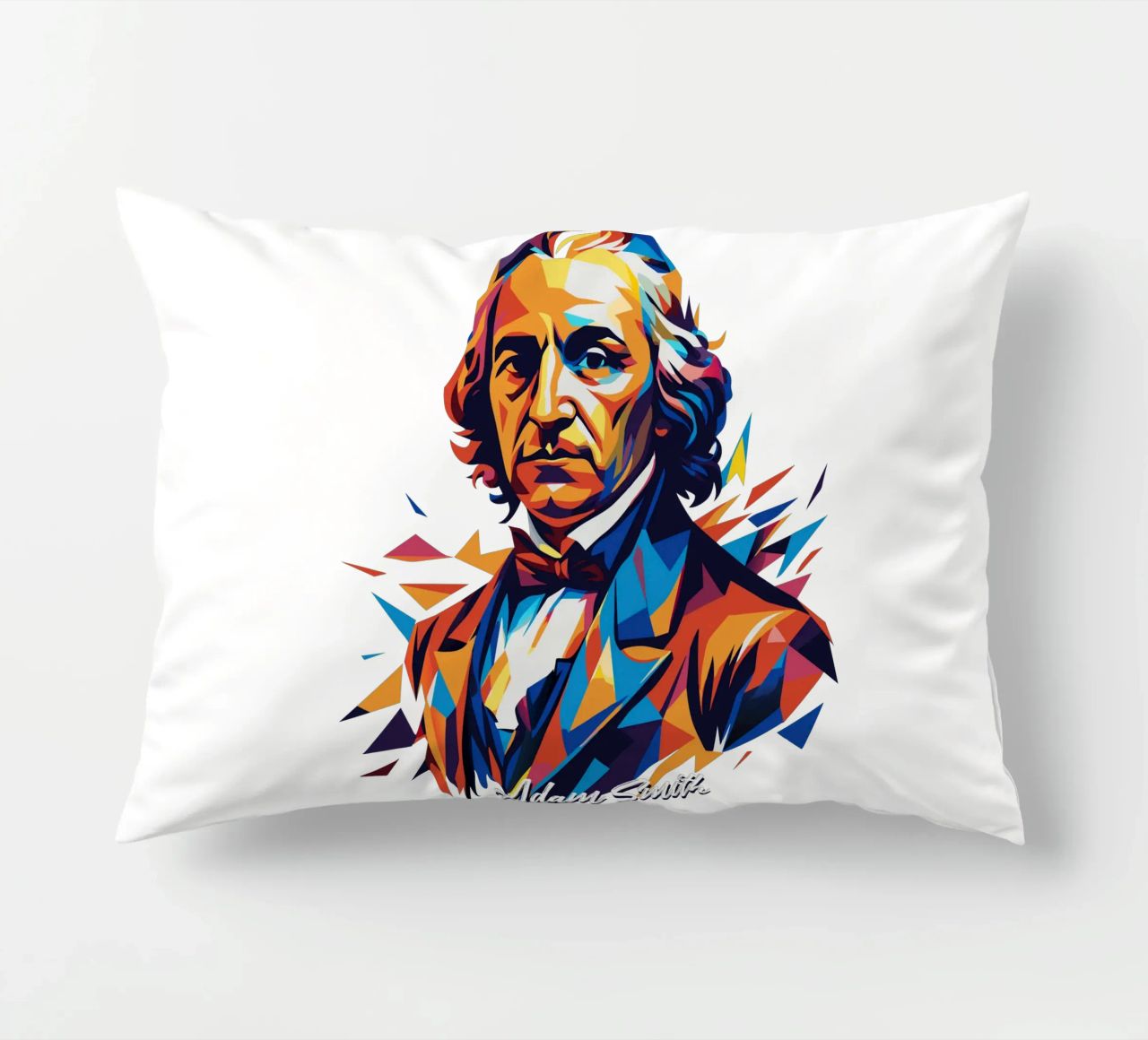 Adam Smith In WPAP Pop Art cuscino da vectorartnesia