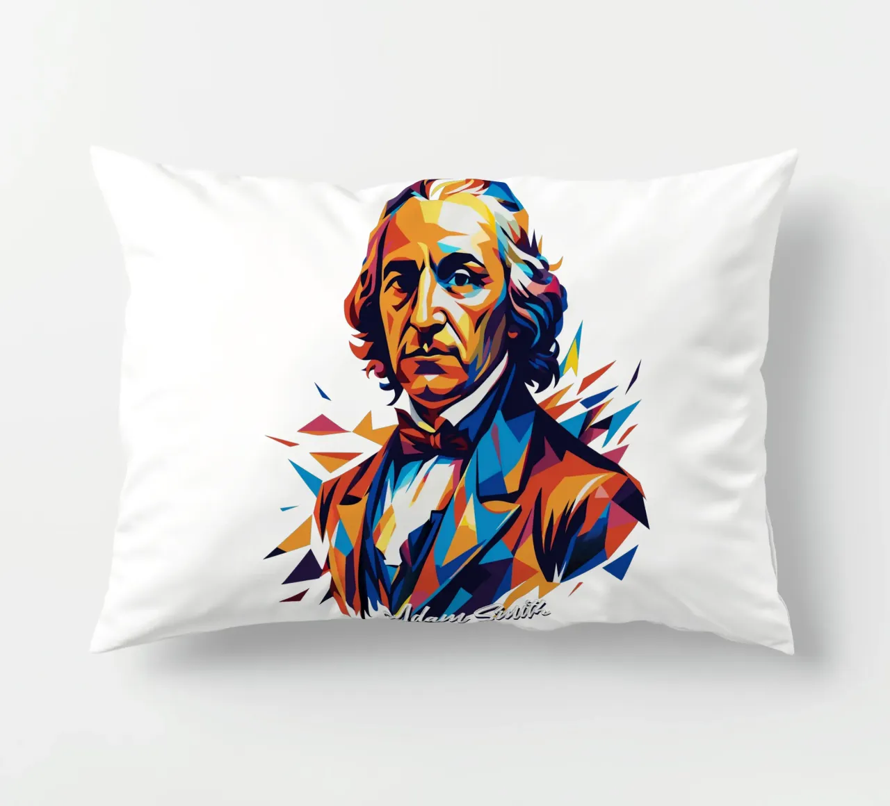 Adam Smith In WPAP Pop Art Kissen von vectorartnesia