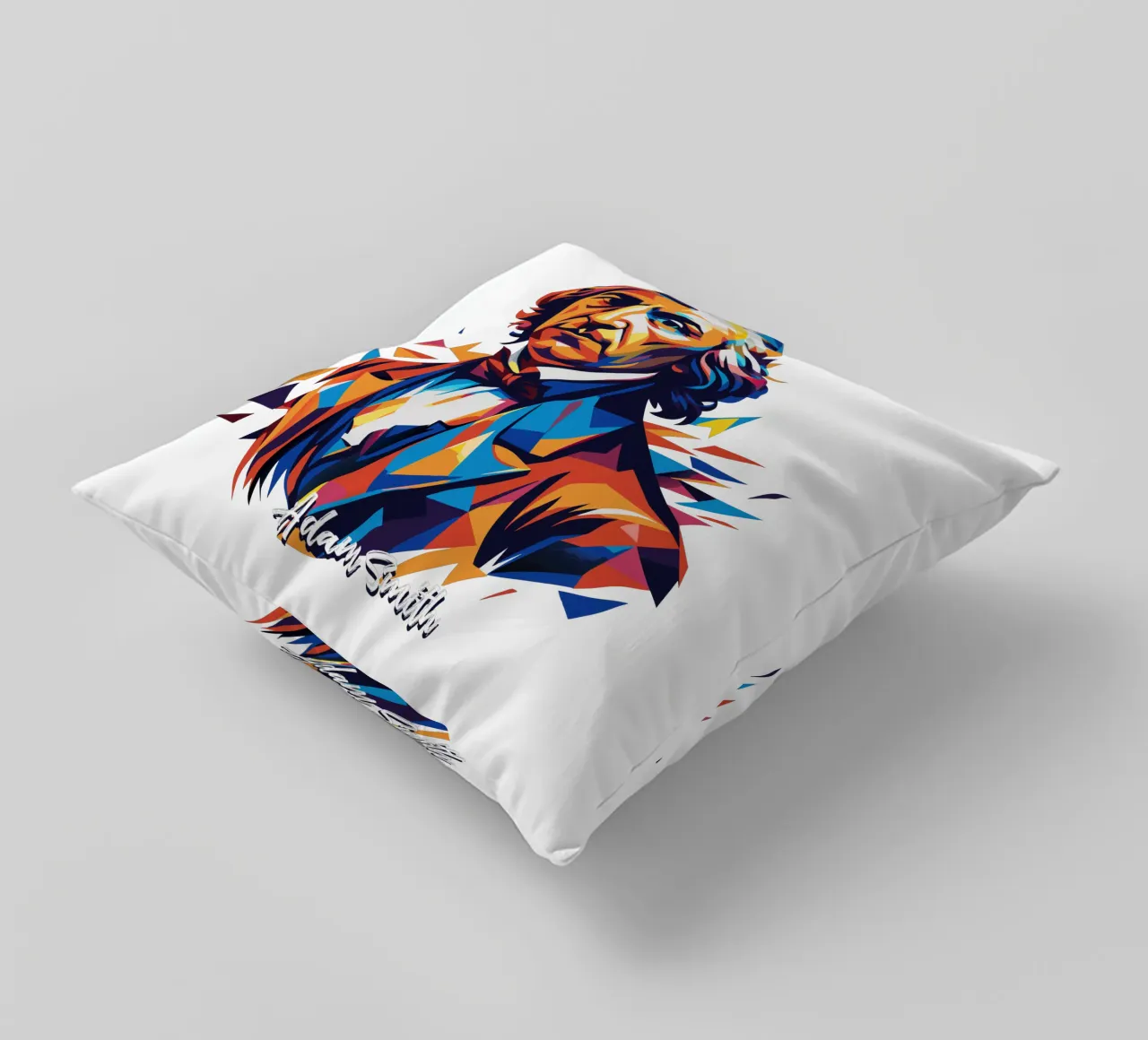 Adam Smith In WPAP Pop Art Kissen von vectorartnesia