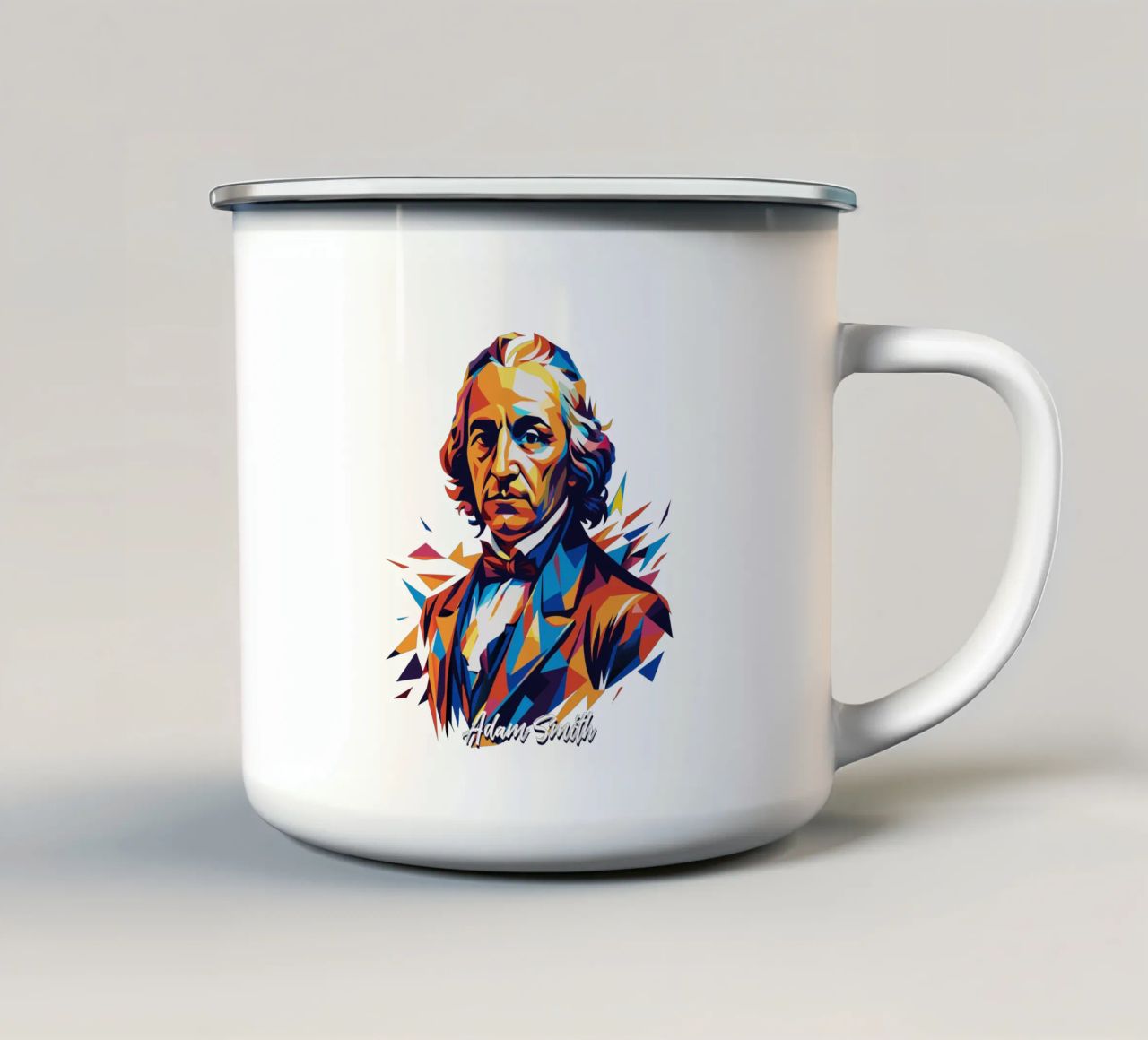 Adam Smith In WPAP Pop Art tazza in smalto da vectorartnesia