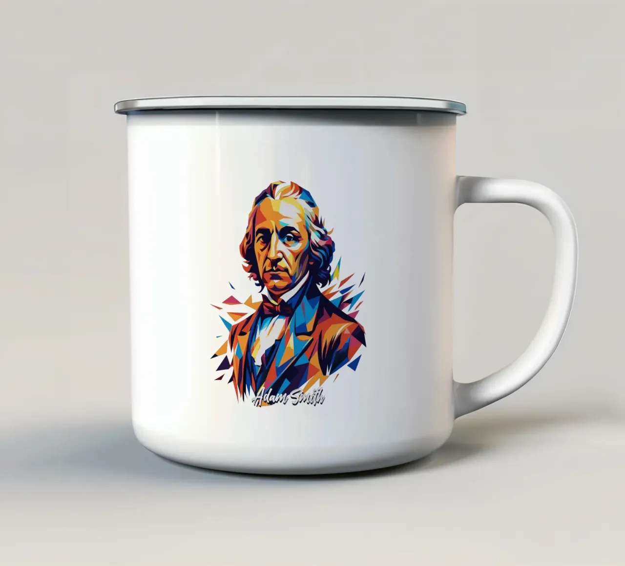 Adam Smith In WPAP Pop Art mug en émail de vectorartnesia