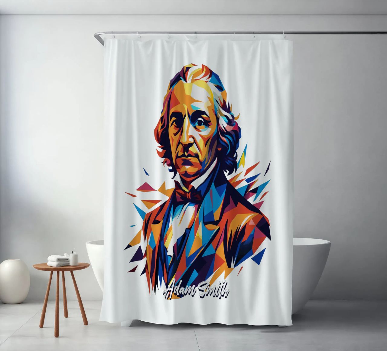 Adam Smith In WPAP Pop Art tenda da doccia da vectorartnesia