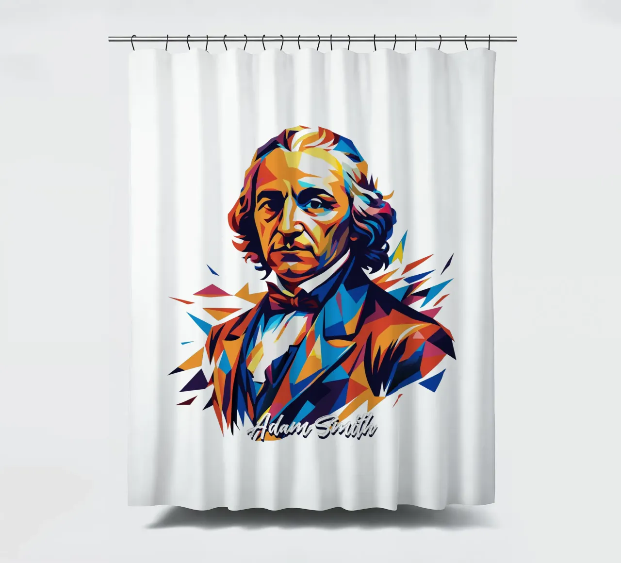 Adam Smith In WPAP Pop Art tenda da doccia da vectorartnesia