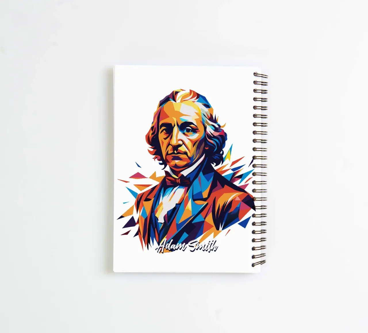 Adam Smith In WPAP Pop Art diario ad anelli da vectorartnesia