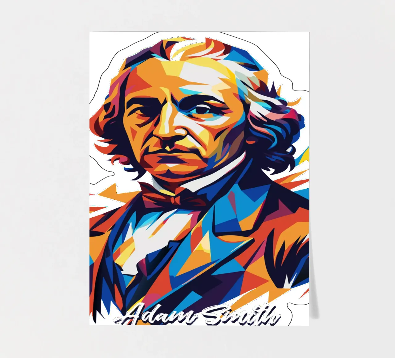 Adam Smith In WPAP Pop Art foglio adesivo da vectorartnesia