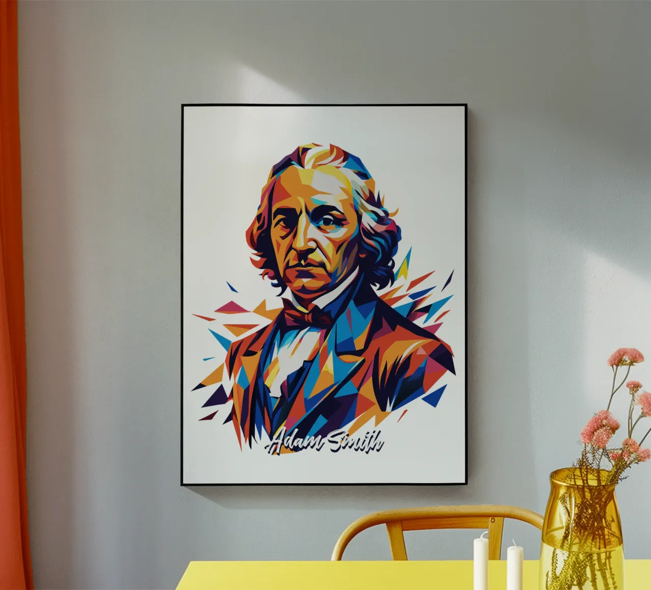 Adam Smith In WPAP Pop Art Acryl-Glas von vectorartnesia