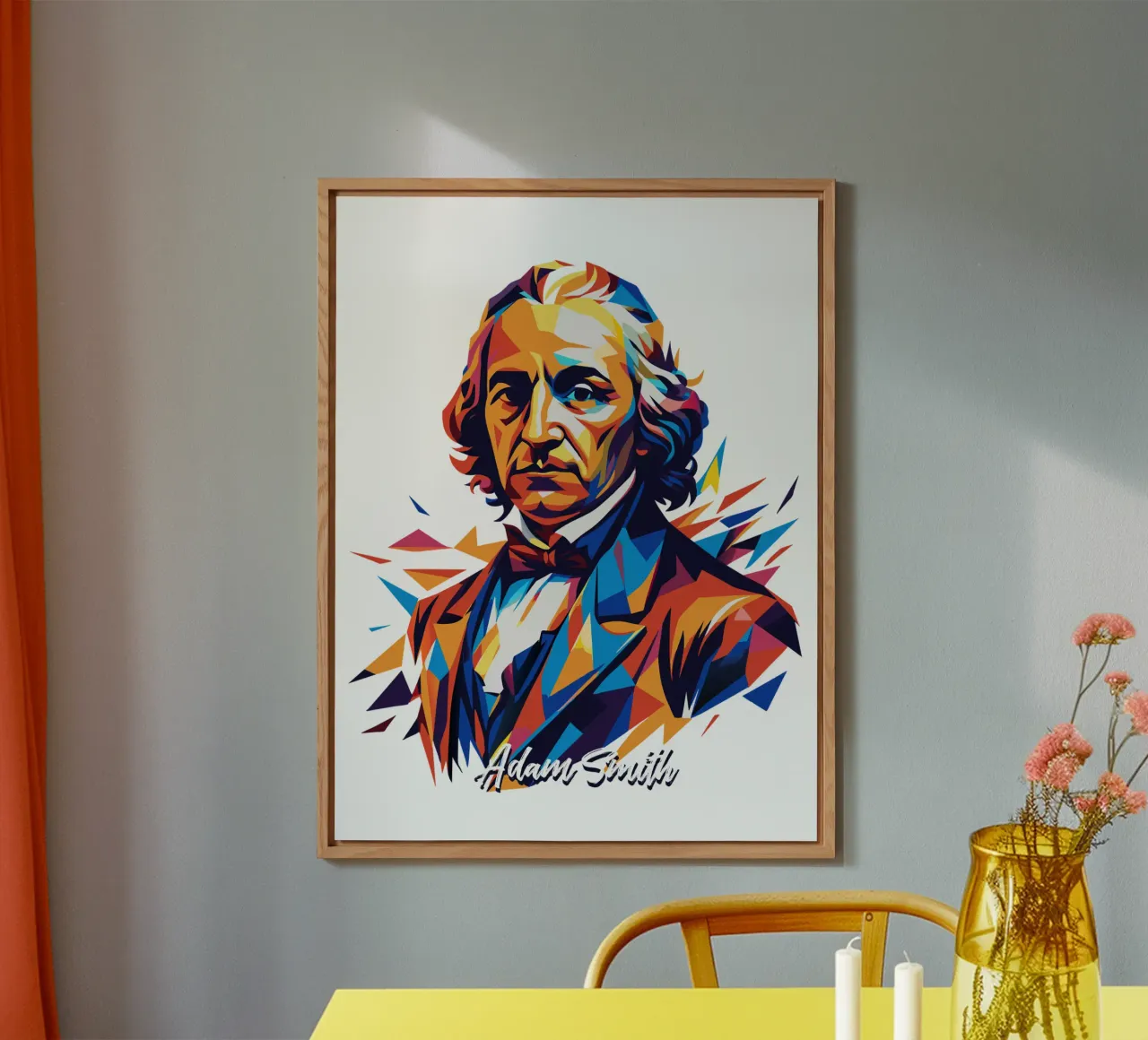 Adam Smith In WPAP Pop Art alluminio dibond da vectorartnesia