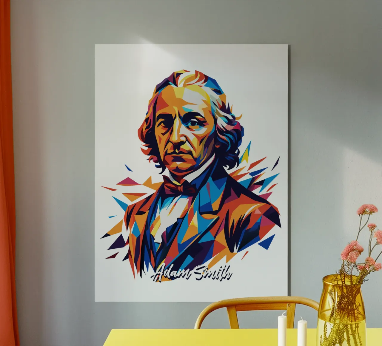 Adam Smith In WPAP Pop Art alluminio dibond da vectorartnesia