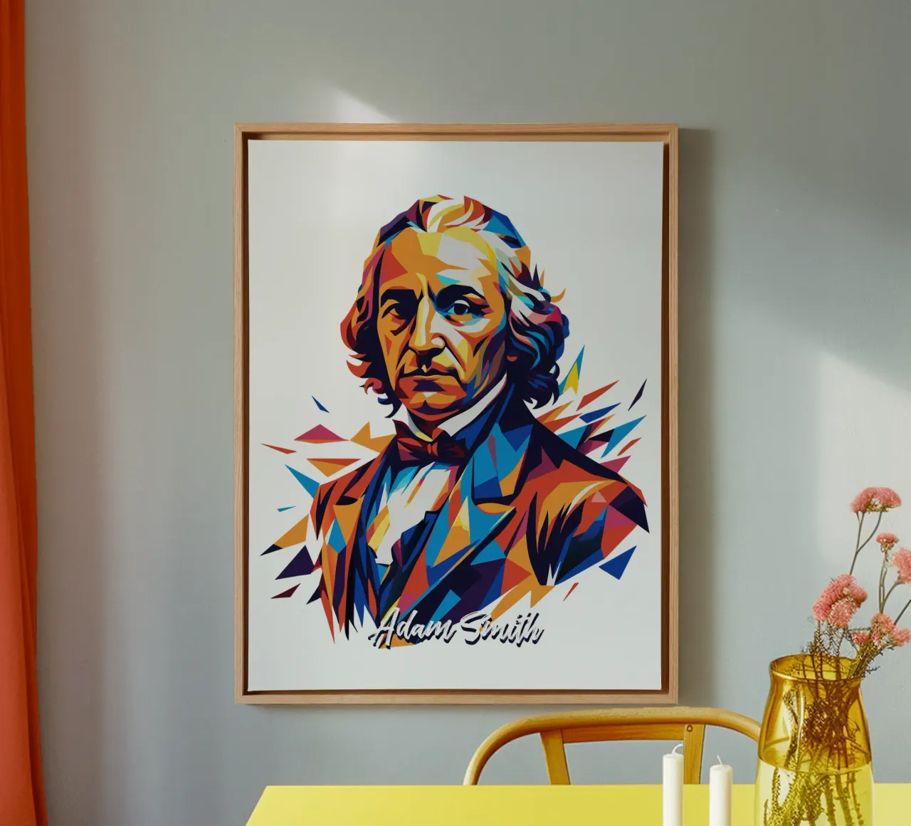 Adam Smith In WPAP Pop Art tela da vectorartnesia