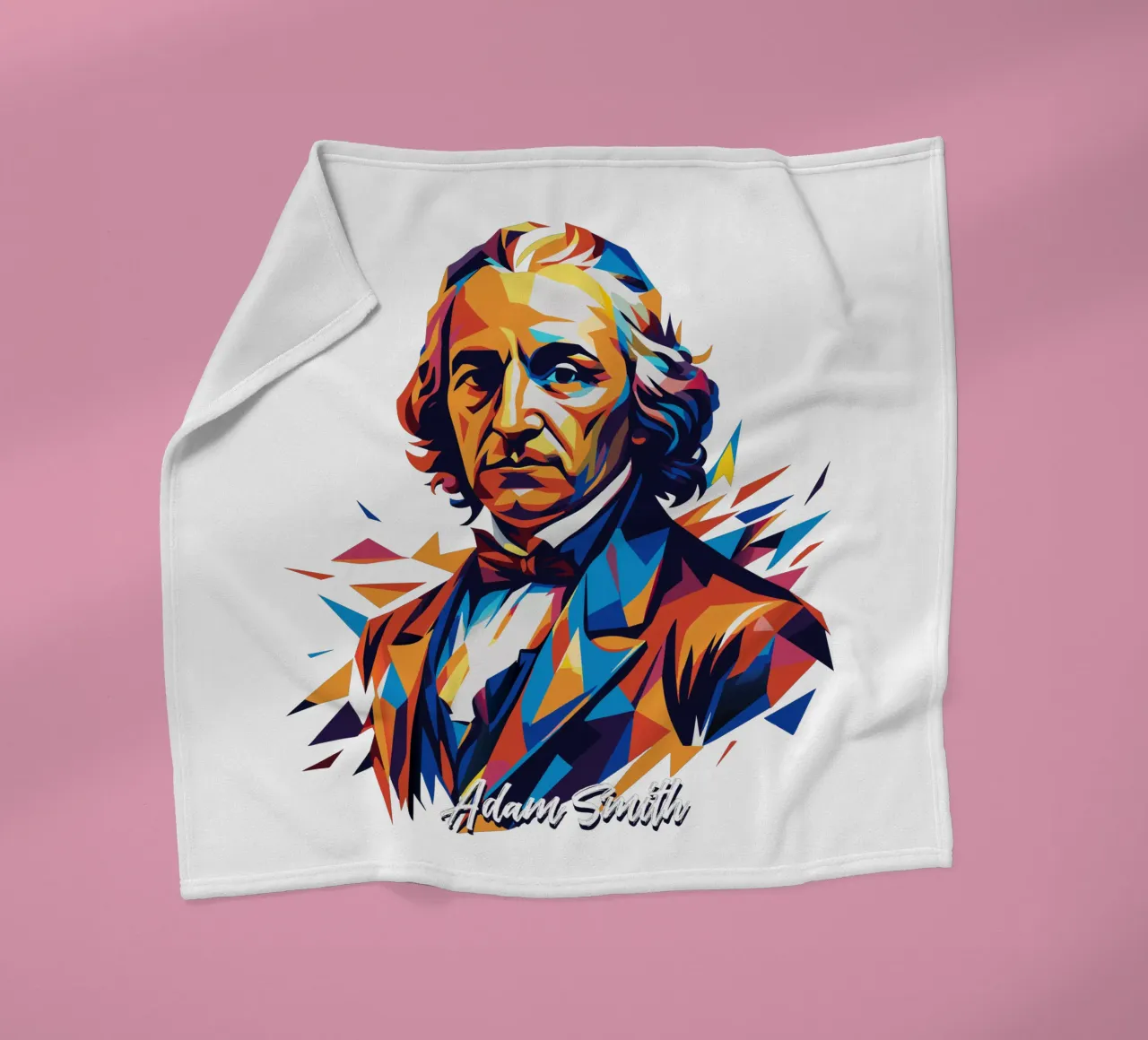 Adam Smith In WPAP Pop Art fleece blanket by vectorartnesia