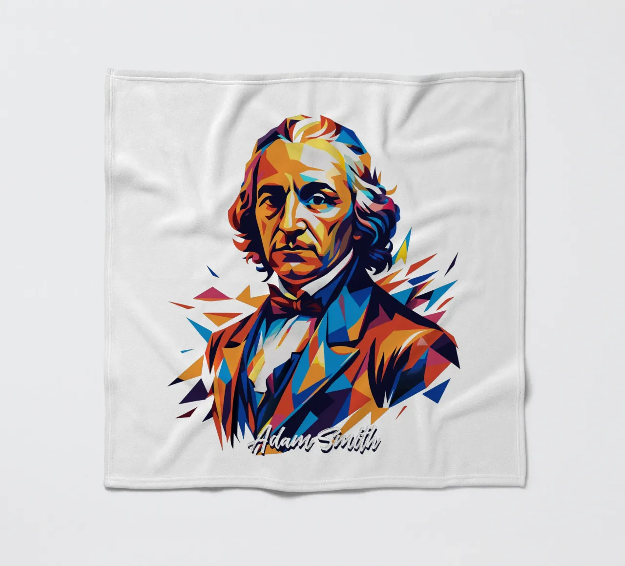 Adam Smith In WPAP Pop Art fleece blanket by vectorartnesia