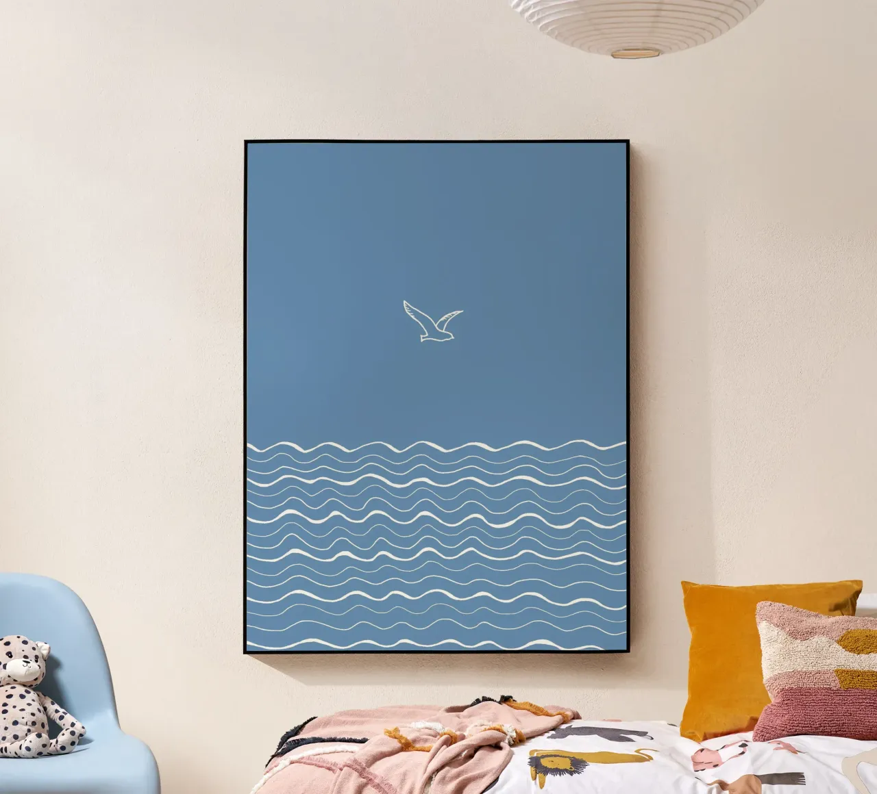 White seagull and sea plexiglass da PaperLine Art