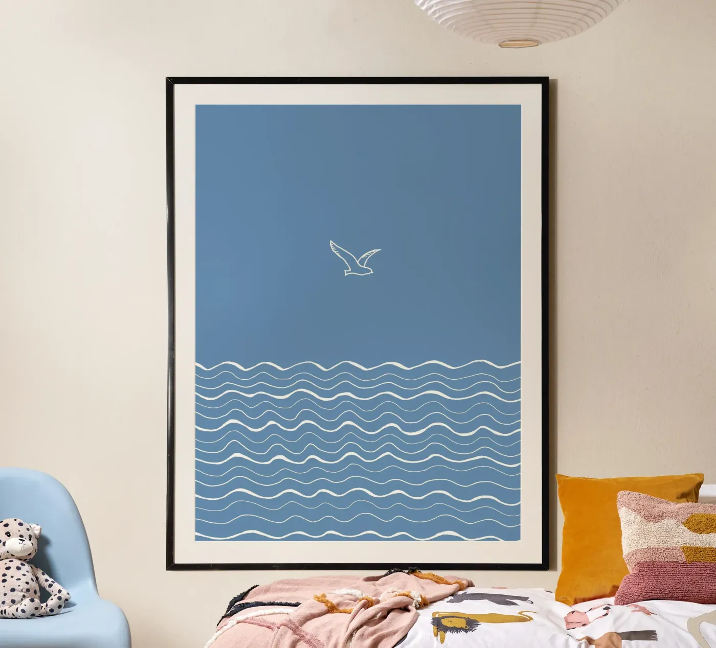 Gabbiano bianco e mare poster da PaperLine Art