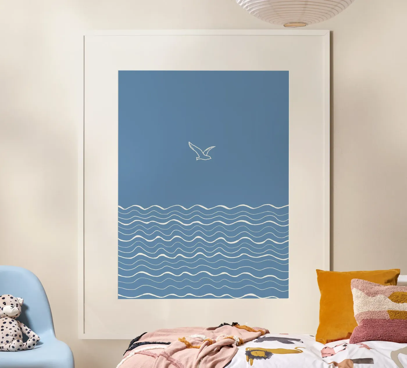 Gabbiano bianco e mare poster da PaperLine Art