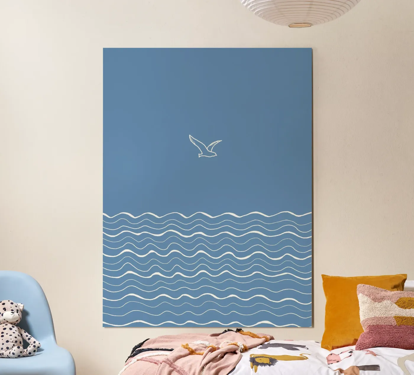 Gabbiano bianco e mare poster da PaperLine Art