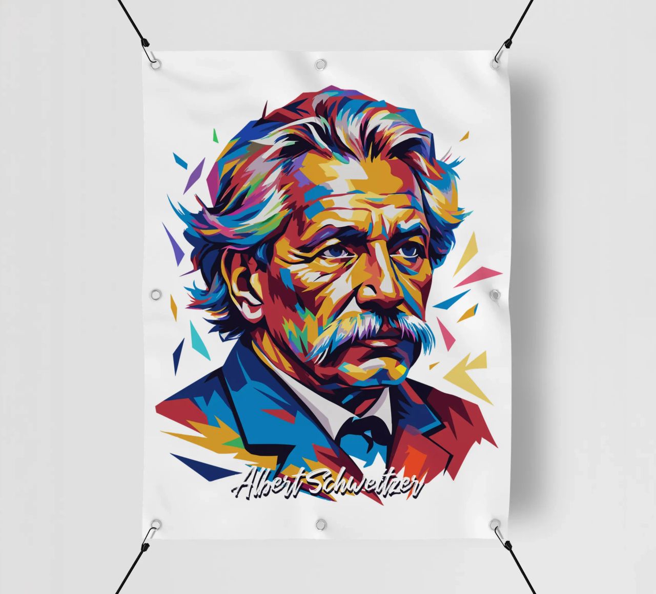 Albert Schweitzer WPAP Pop Art telo in pvc da vectorartnesia