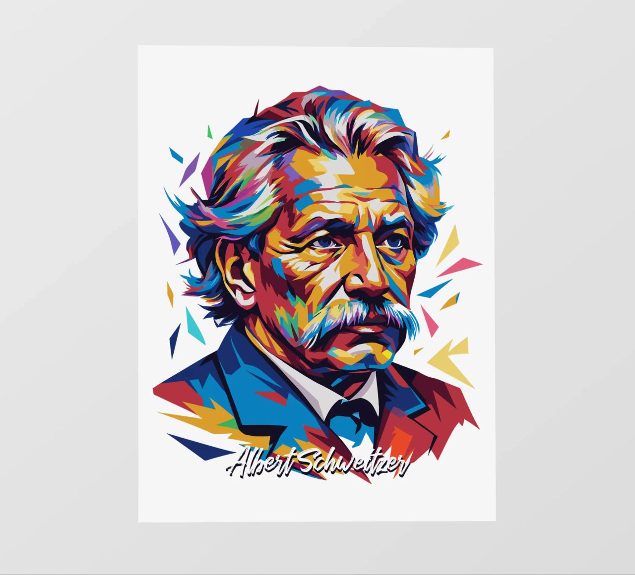 Albert Schweitzer WPAP Pop Art telo in pvc da vectorartnesia