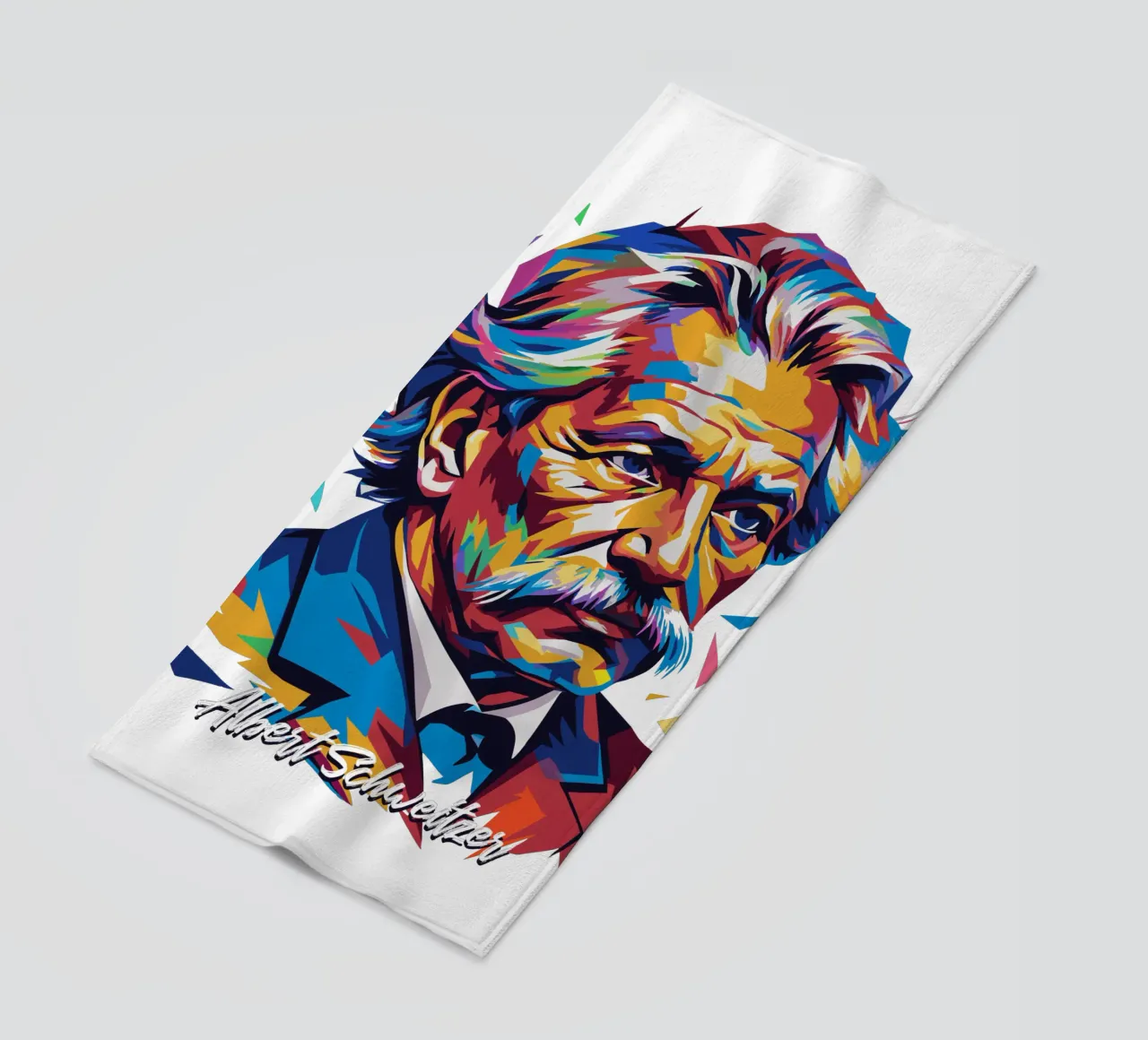 Albert Schweitzer WPAP Pop Art beach towel by vectorartnesia