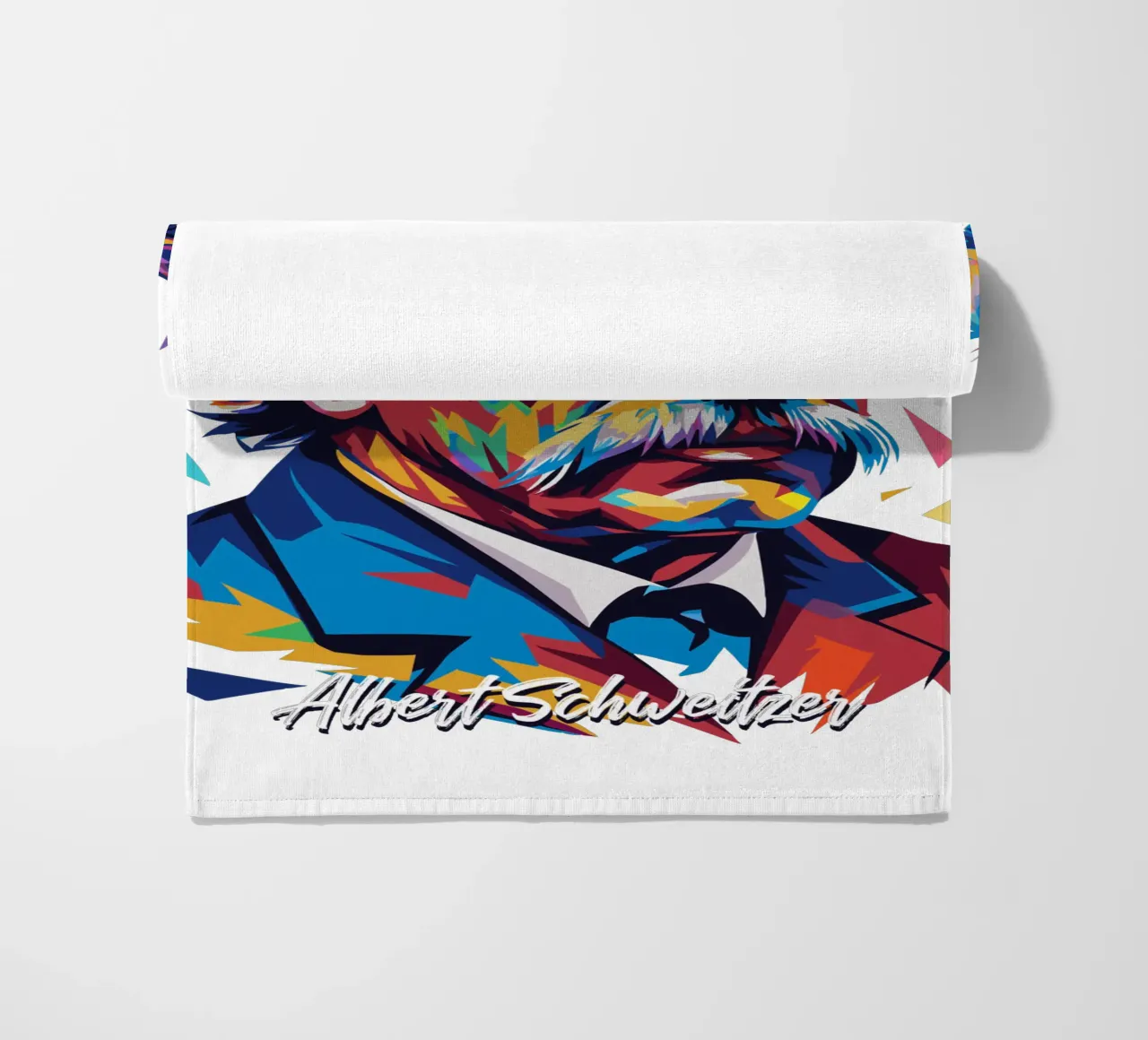 Albert Schweitzer WPAP Pop Art beach towel by vectorartnesia