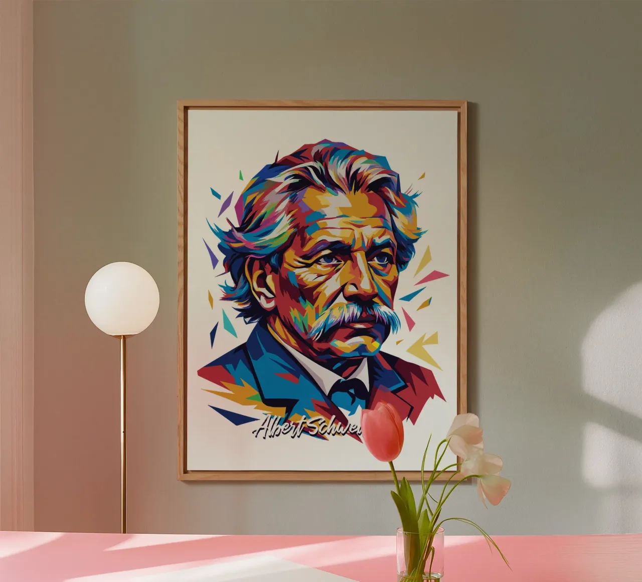 Albert Schweitzer WPAP Pop Art alluminio dibond da vectorartnesia