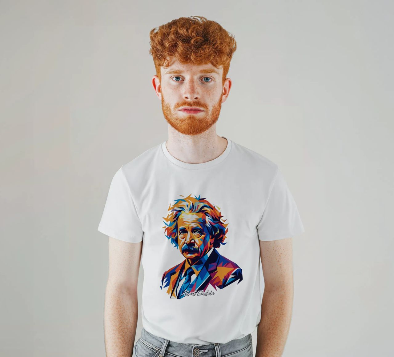 Albert Einstein in WPAP Pop Art t-shirt da vectorartnesia