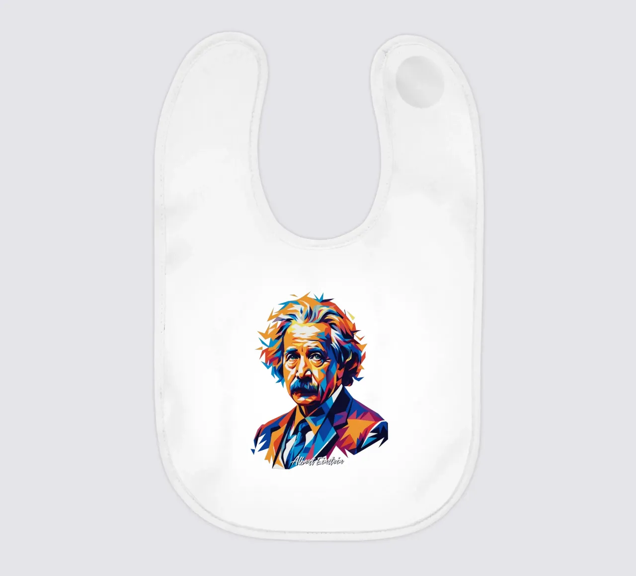 Albert Einstein in WPAP Pop Art baby slabbetje van vectorartnesia