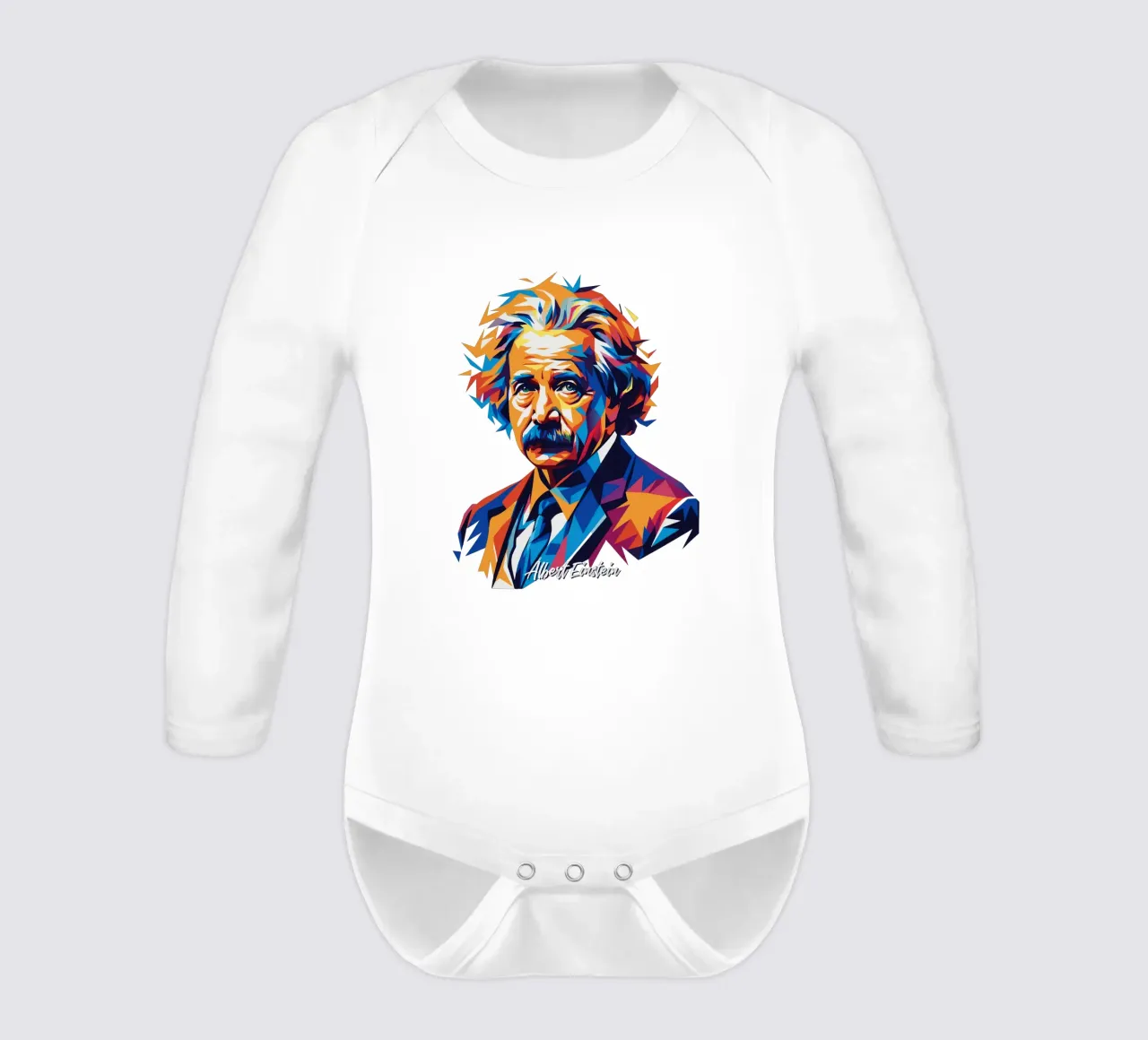 Albert Einstein in WPAP Pop Art body neonato maniche lunghe da vectorartnesia
