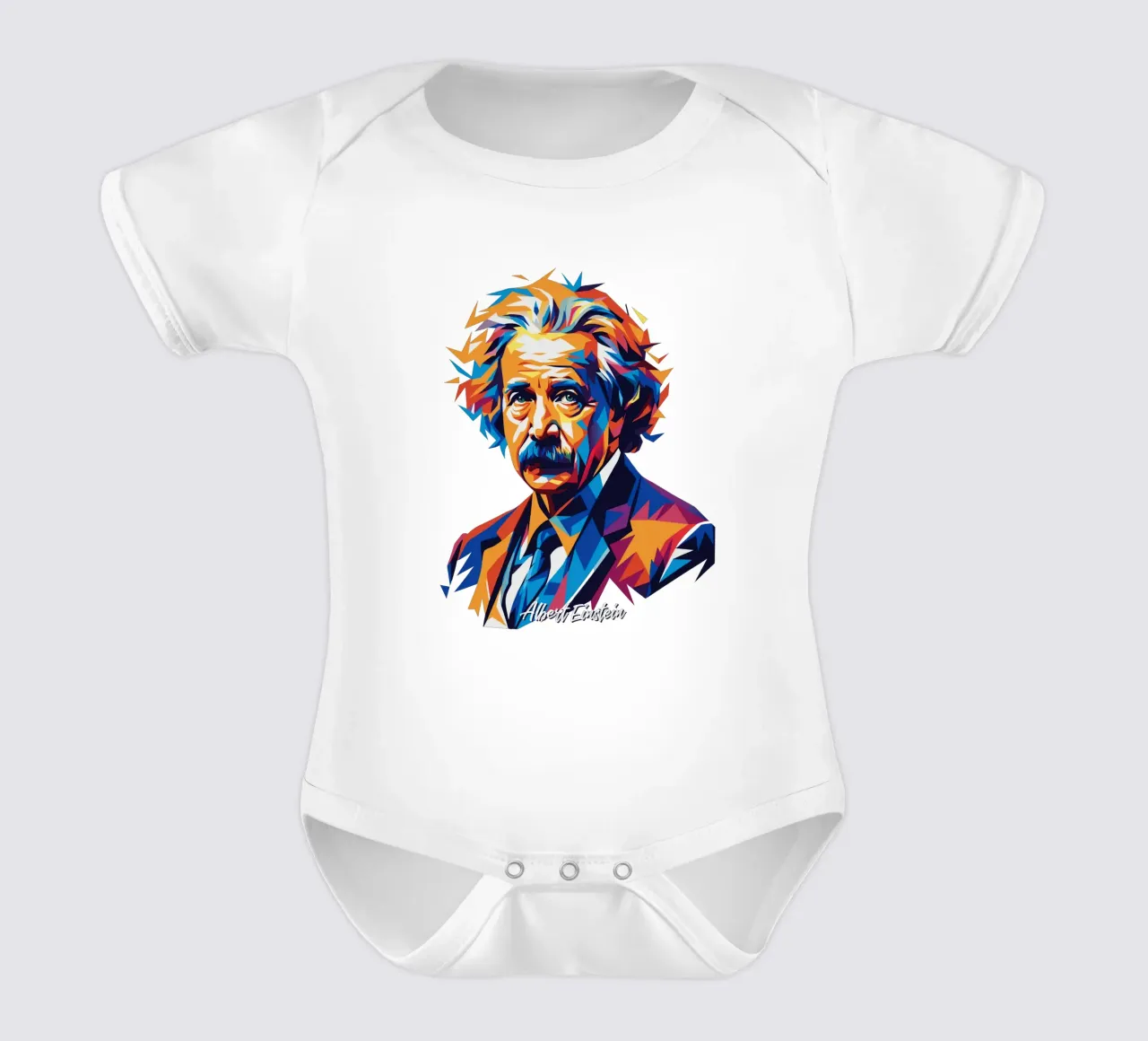 Albert Einstein in WPAP Pop Art Kurzarm Babybody von vectorartnesia