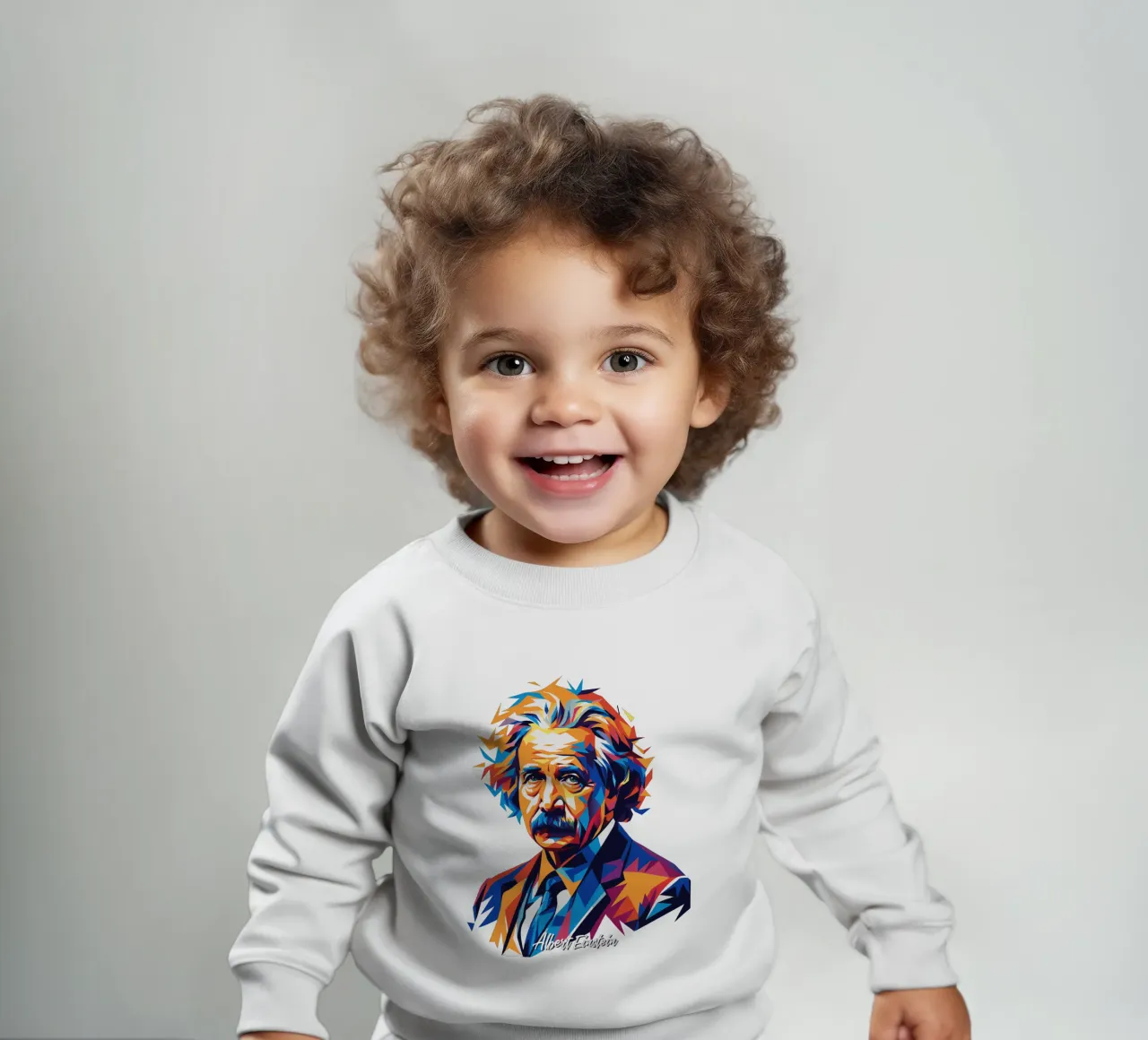 Albert Einstein in WPAP Pop Art baby sweatshirt by vectorartnesia
