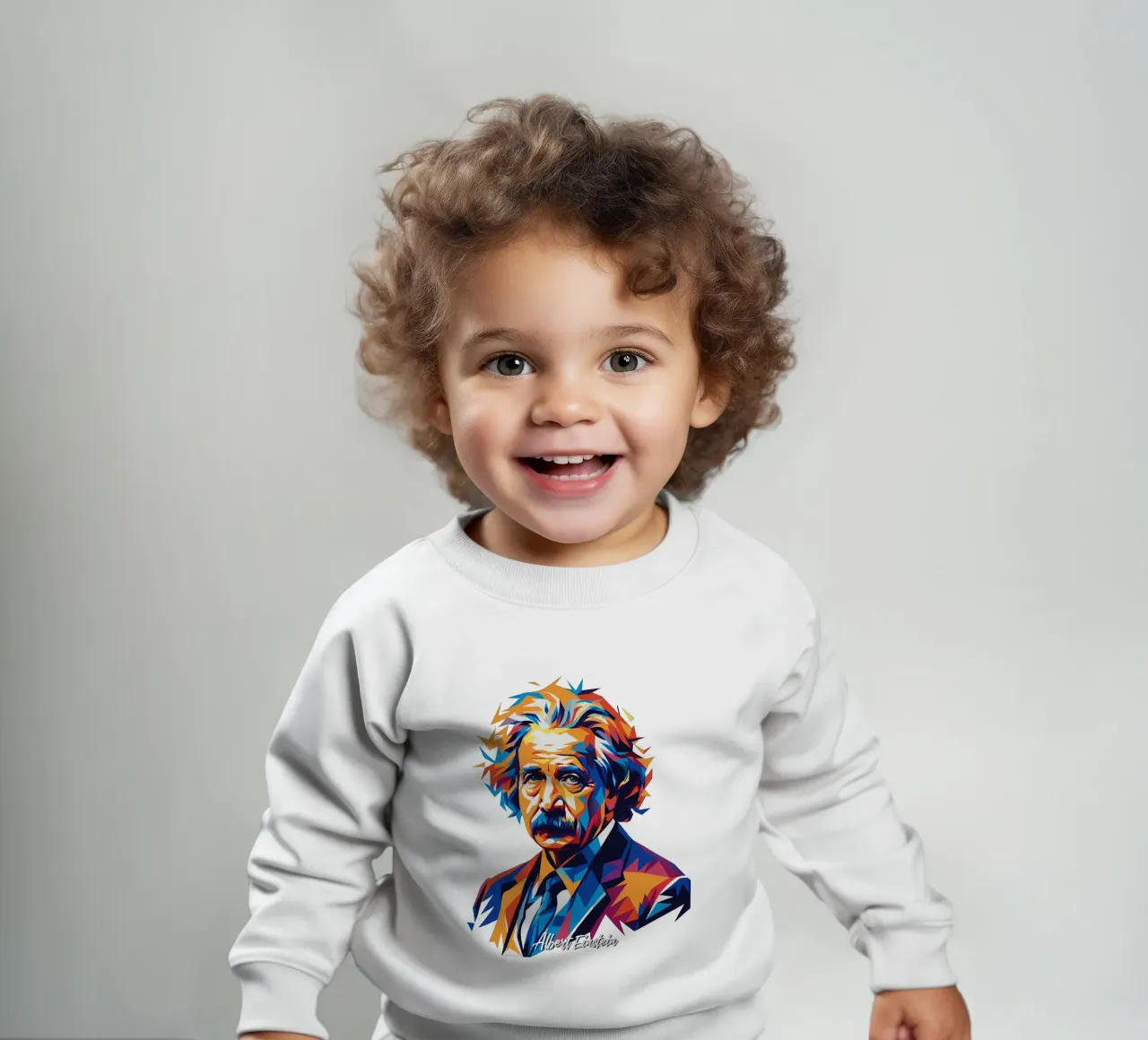 Albert Einstein in WPAP Pop Art Baby Sweatshirt von vectorartnesia