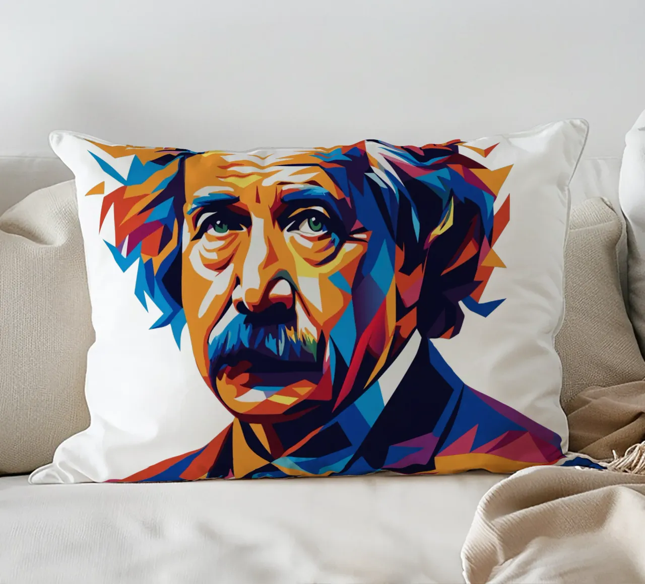 Albert Einstein in WPAP Pop Art cuscino da vectorartnesia
