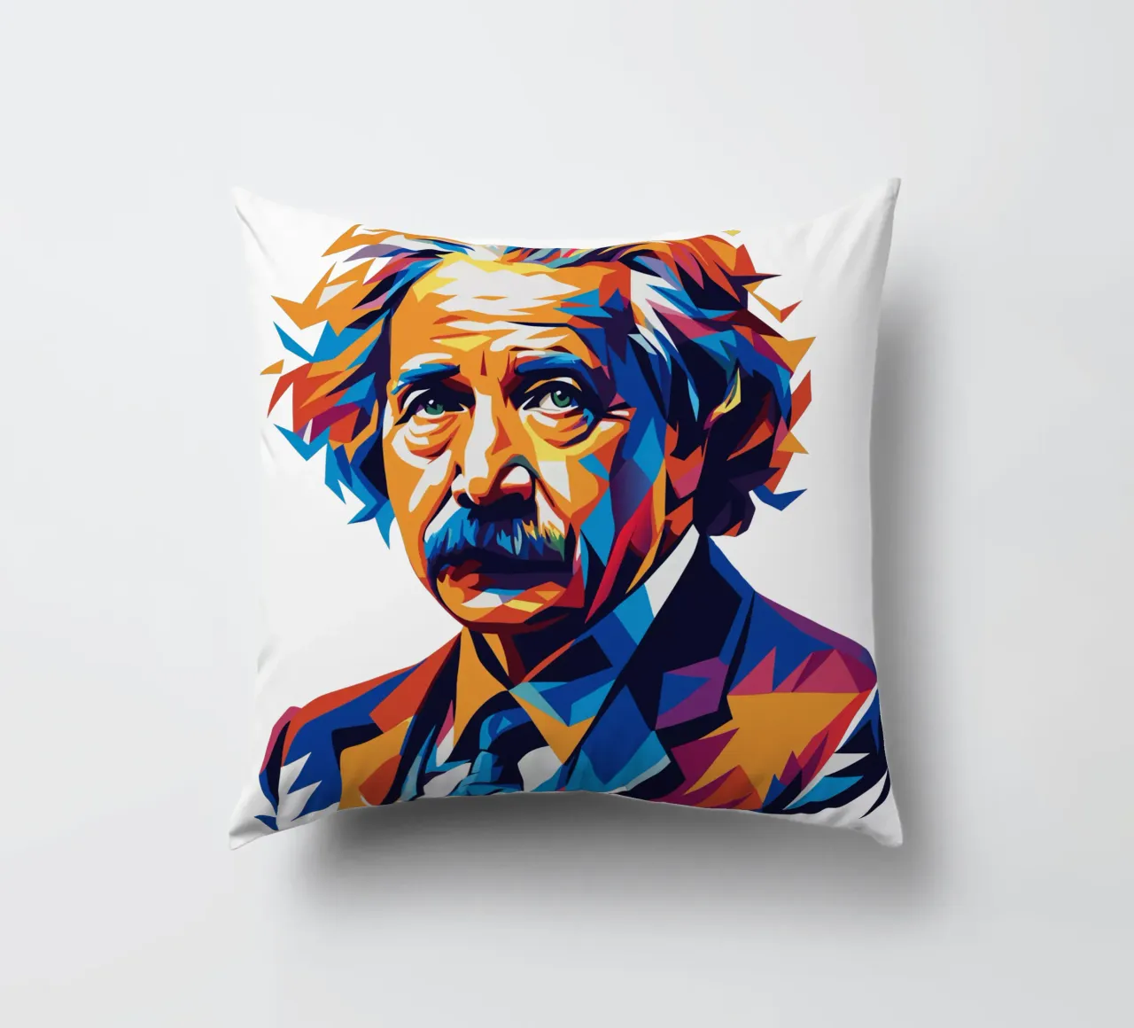 Albert Einstein in WPAP Pop Art Kissen von vectorartnesia