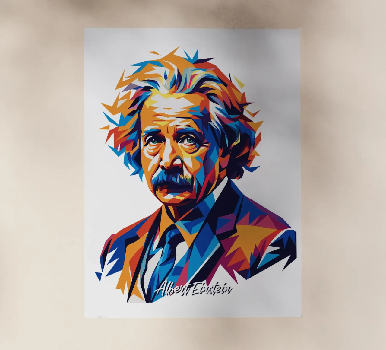 Albert Einstein in WPAP Pop Art pellicola backlit da vectorartnesia