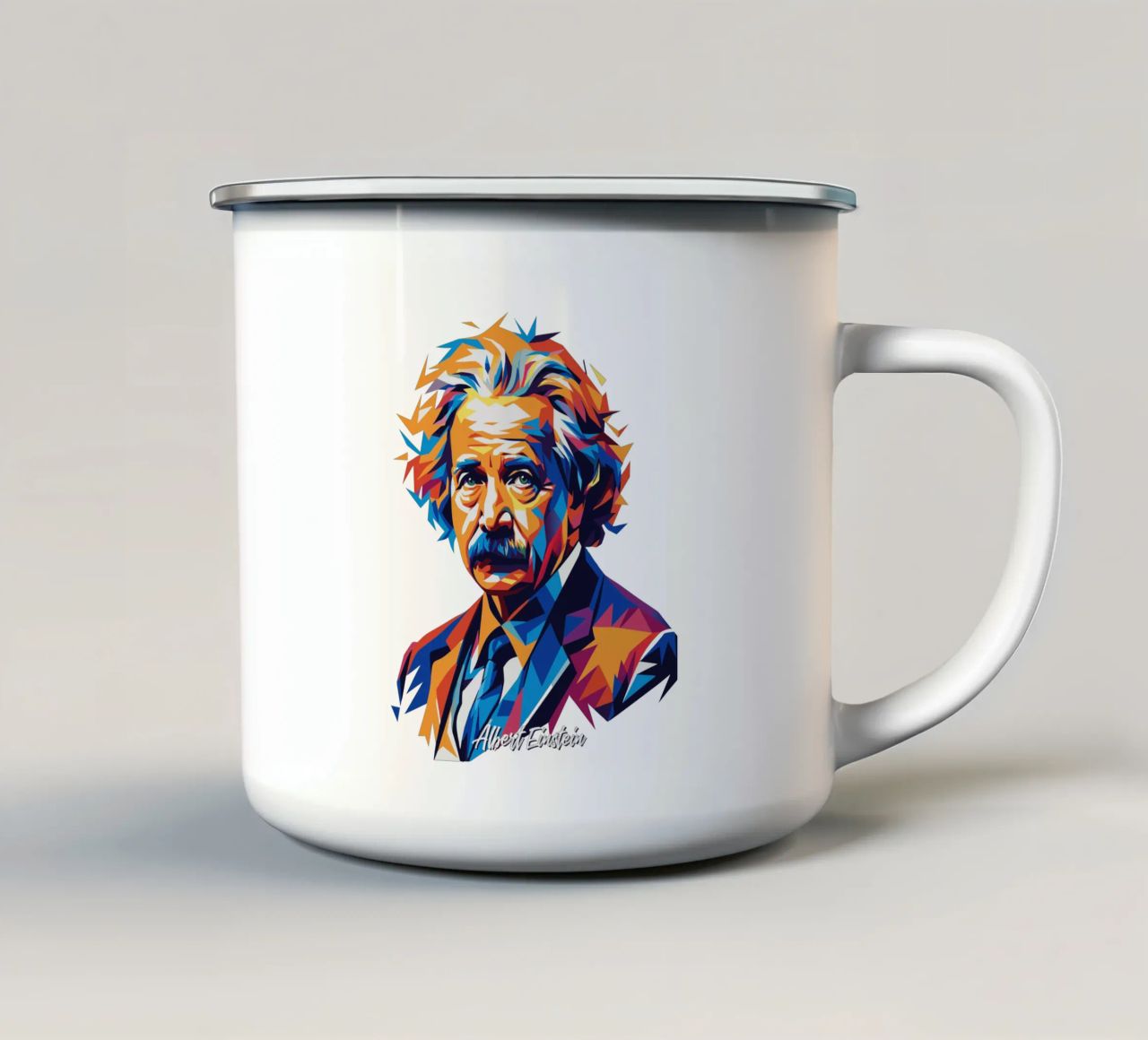 Albert Einstein in WPAP Pop Art tazza in smalto da vectorartnesia