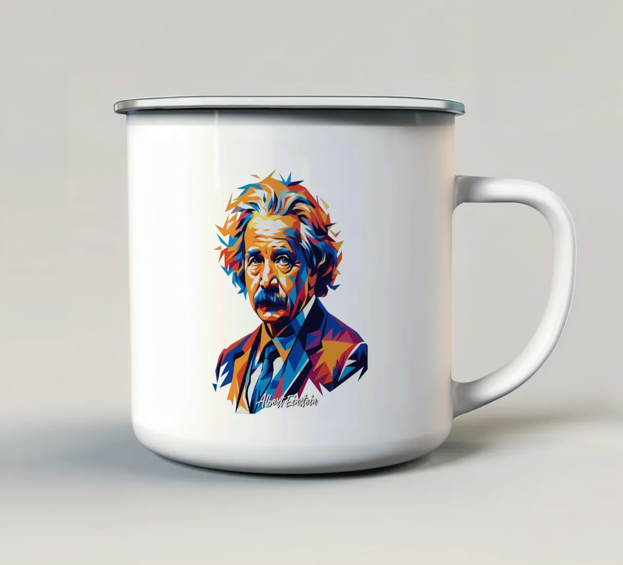 Albert Einstein in WPAP Pop Art mug en émail de vectorartnesia