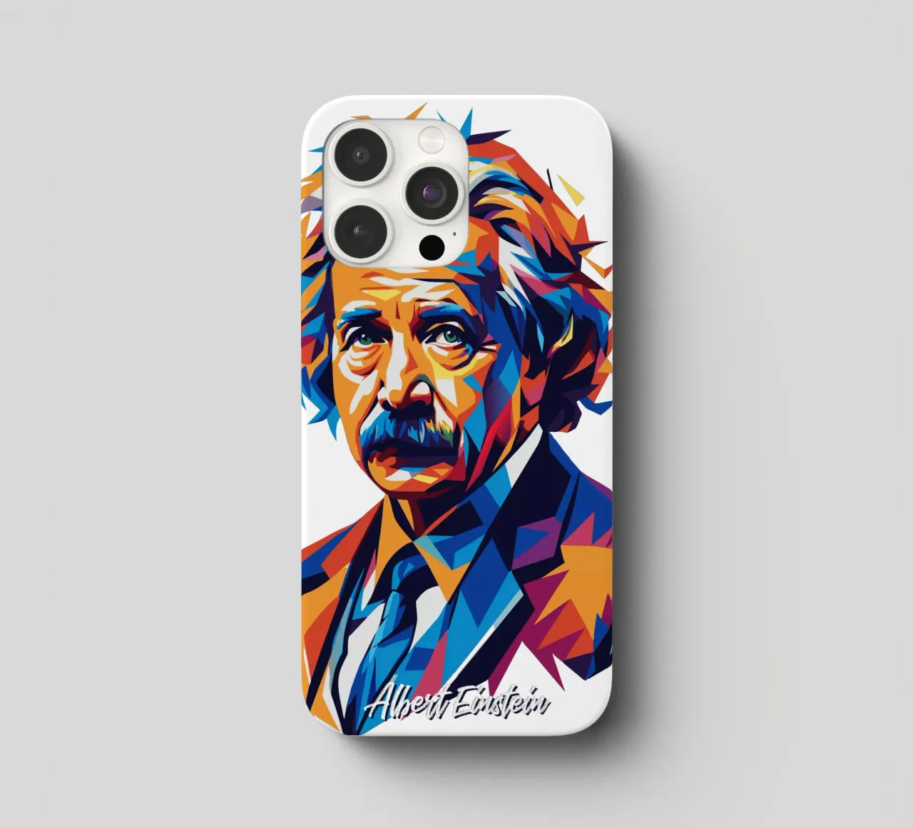 Albert Einstein in WPAP Pop Art cover iphone da vectorartnesia