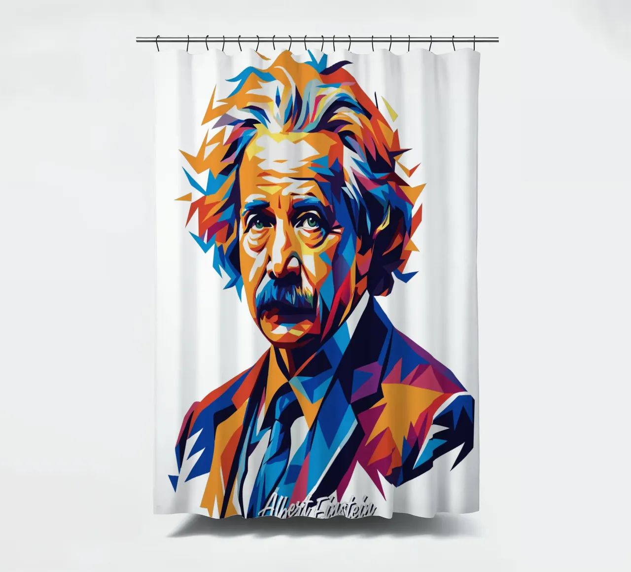 Albert Einstein in WPAP Pop Art tenda da doccia da vectorartnesia