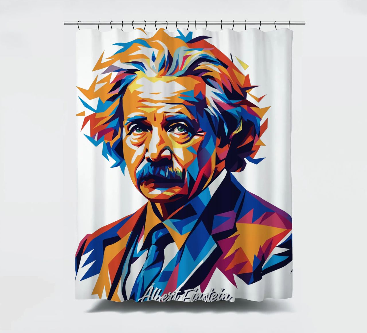 Albert Einstein in WPAP Pop Art tenda da doccia da vectorartnesia