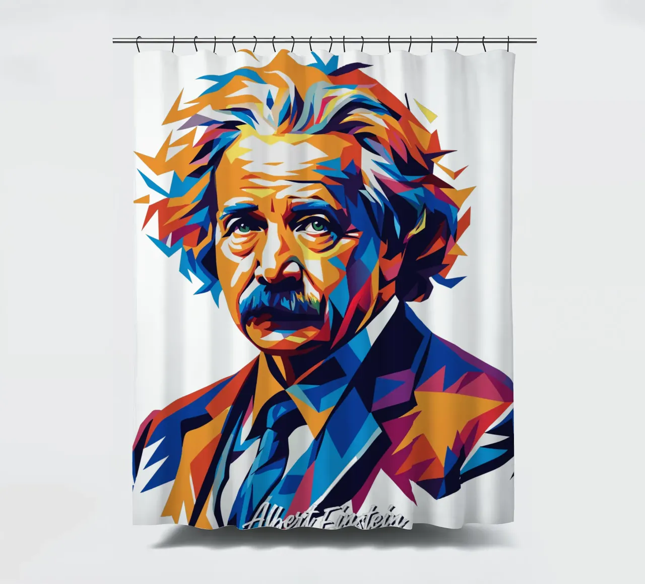 Albert Einstein in WPAP Pop Art tenda da doccia da vectorartnesia