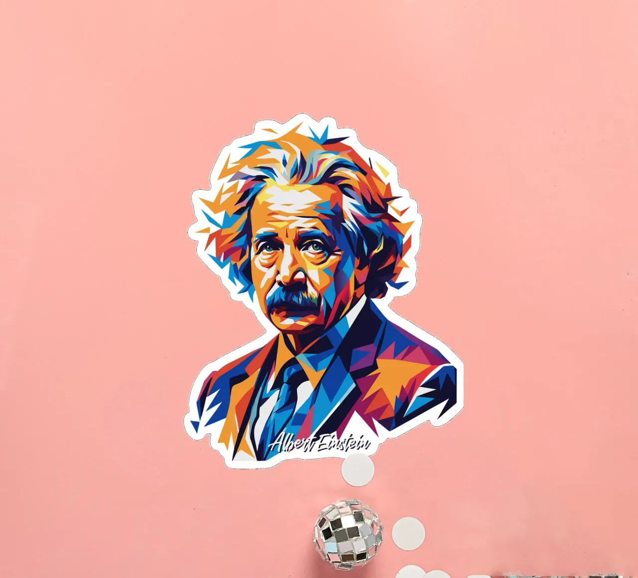 Albert Einstein in WPAP Pop Art adesivo da vectorartnesia