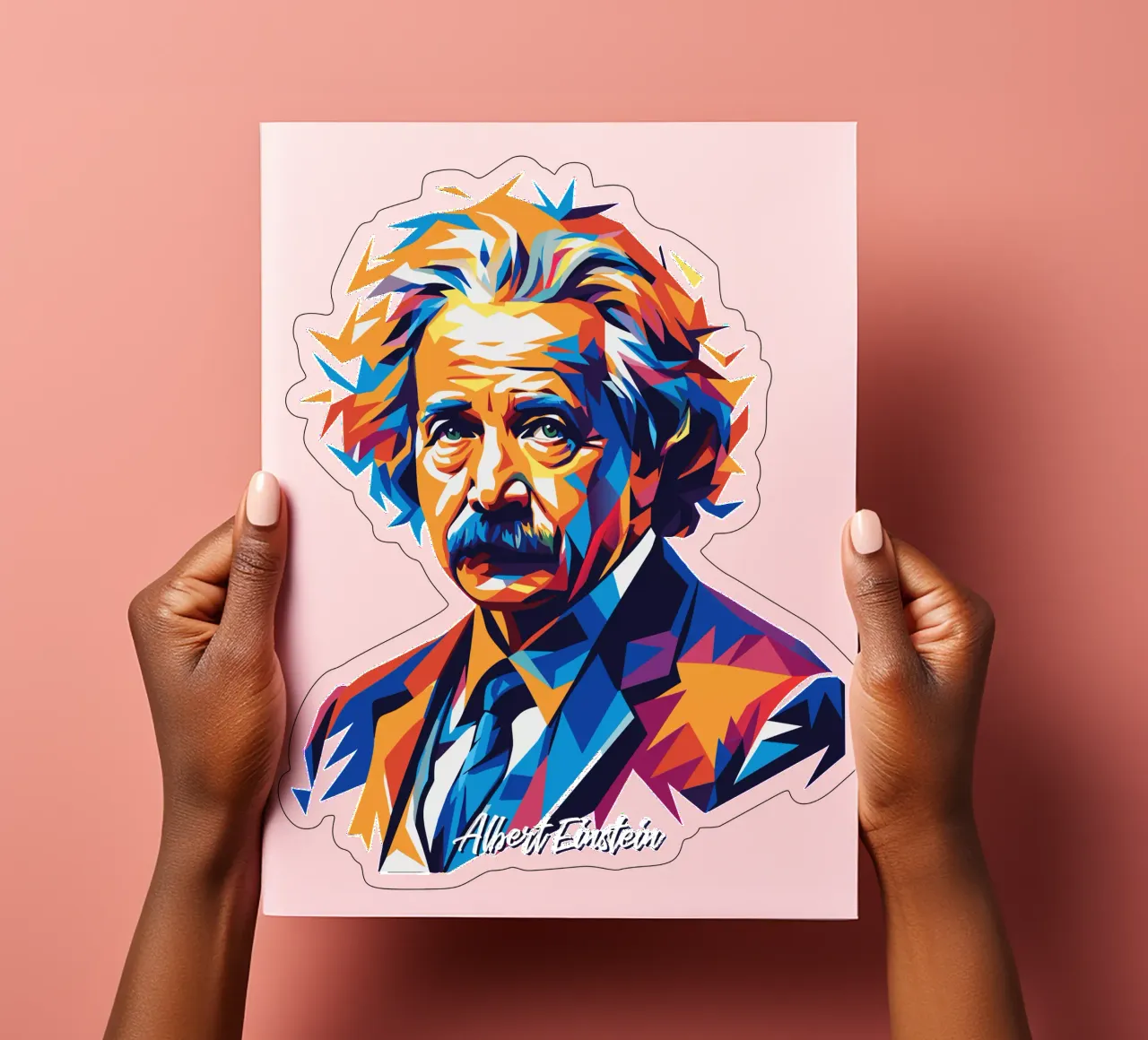 Albert Einstein in WPAP Pop Art foglio adesivo da vectorartnesia