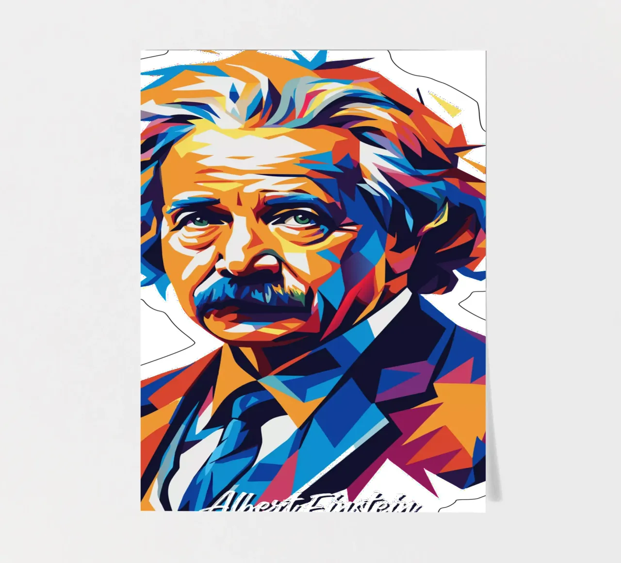 Albert Einstein in WPAP Pop Art Stickerbogen von vectorartnesia
