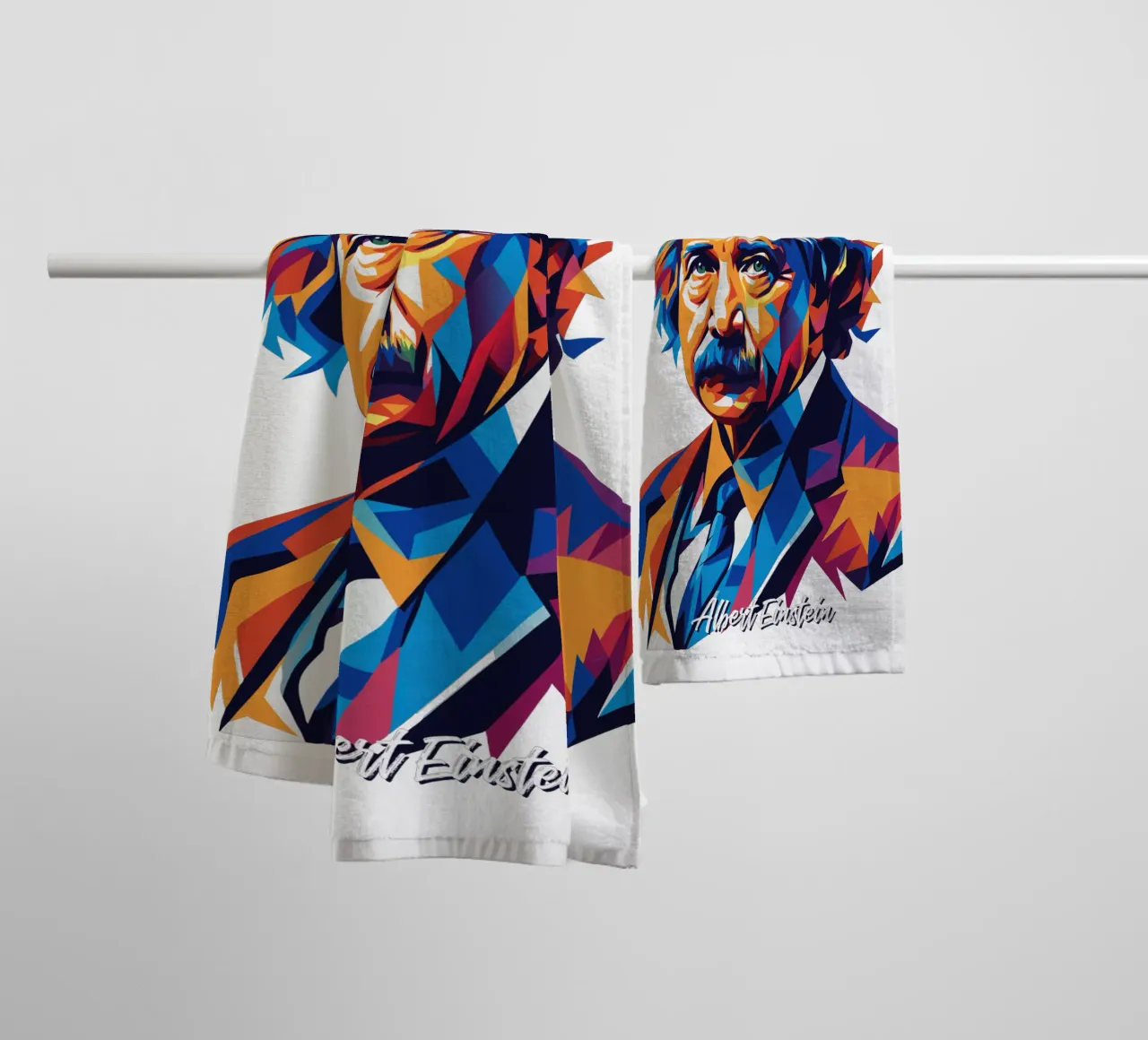 Albert Einstein in WPAP Pop Art Handtuch von vectorartnesia