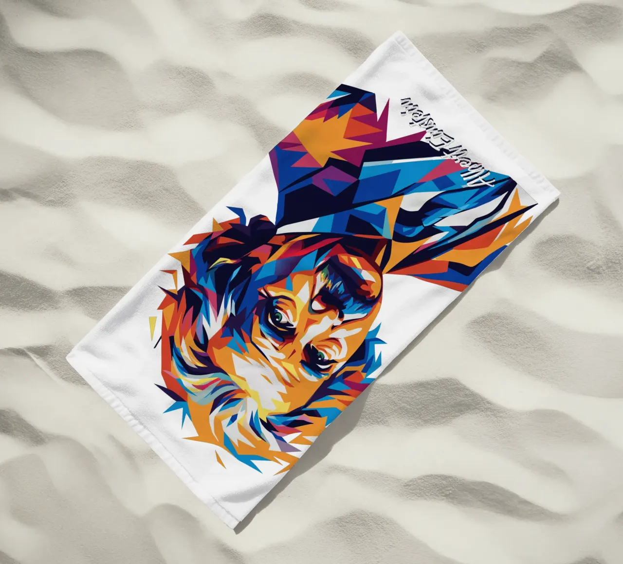 Albert Einstein in WPAP Pop Art Strandtuch von vectorartnesia