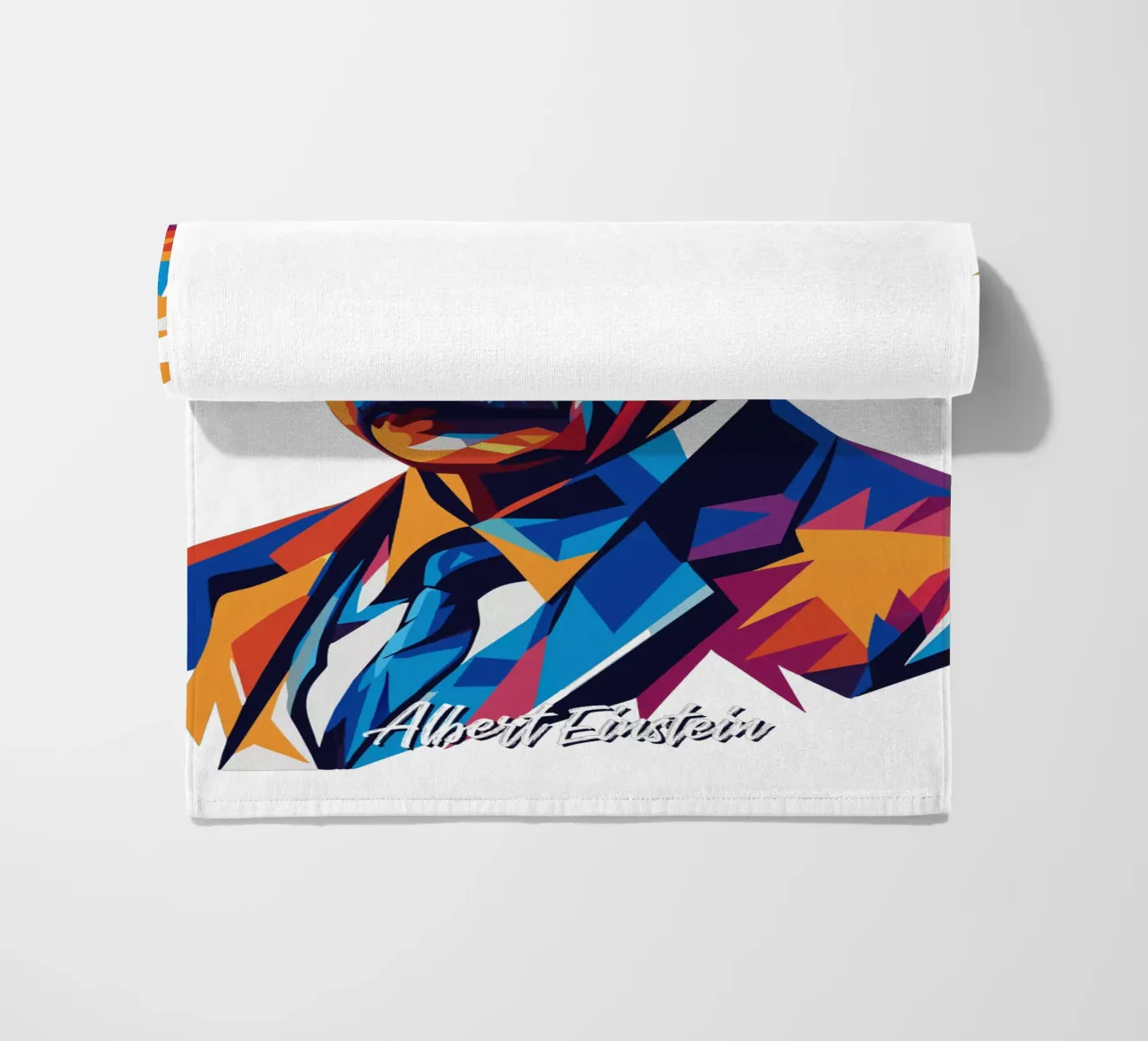 Albert Einstein in WPAP Pop Art beach towel by vectorartnesia