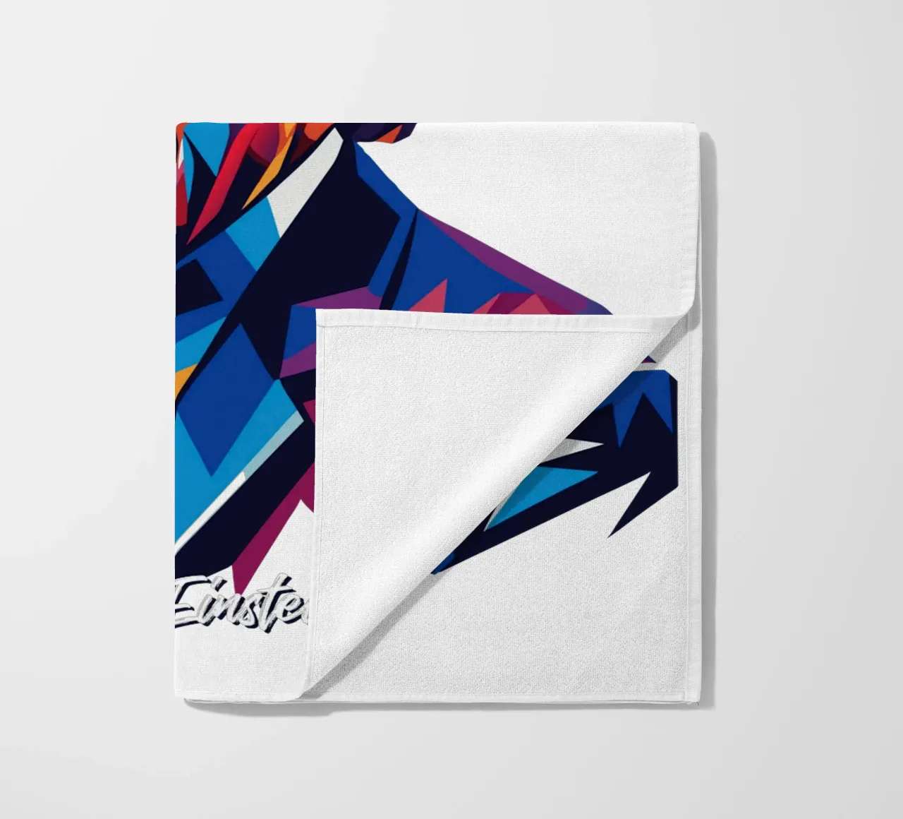 Albert Einstein in WPAP Pop Art beach towel by vectorartnesia