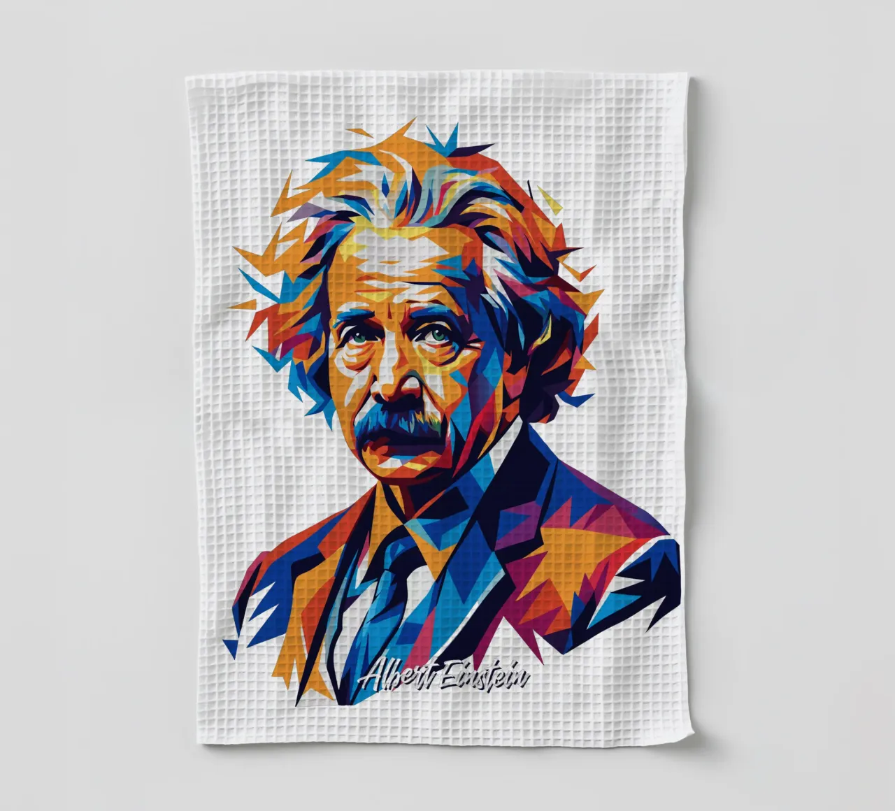 Albert Einstein in WPAP Pop Art Geschirrtuch von vectorartnesia